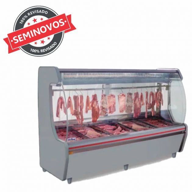 Balcão Vitrine Expositor Expositora de Carnes Açougue com Tendal 1,50m Usado