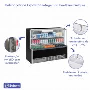 Balcão Vitrine Expositor Refrigerado FrostFree para Bolos e Bebidas 1,40m 0°c a +7°C GPFA140 Gelopar