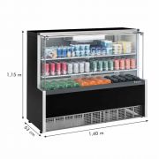 Balcão Vitrine Expositor Refrigerado FrostFree para Bolos e Bebidas 1,40m 0°c a +7°C GPFA140 Gelopar