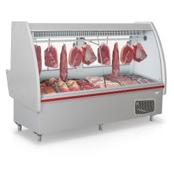 Balcão Vitrine Frigorífico Expositor para Carnes Açougue Pequeno 2 Metros Gelopar GAPS210 0 a +7°C