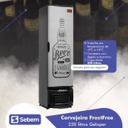 Cervejeira Geladeira para Cerveja -6°C Slim Fina para Churrasqueira Gelopar 230L FrostFree GCB-23 GW 