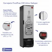 Cervejeira Geladeira para Cerveja -6°C Slim Fina para Churrasqueira Gelopar 230L FrostFree GCB-23 GW 