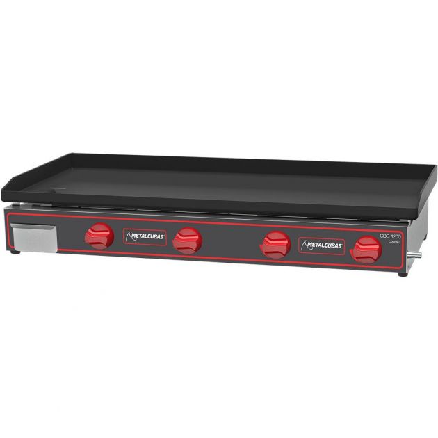 Chapa Chapeira Profissional Bifeteira a Gás Grande 1,20m Compact CBG 1200C Metalcubas