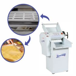 Cilindro Laminador Sovadeira de Massa Pastel Industrial Rolo 40cm com Pedestal CLPE390 Gastromaq