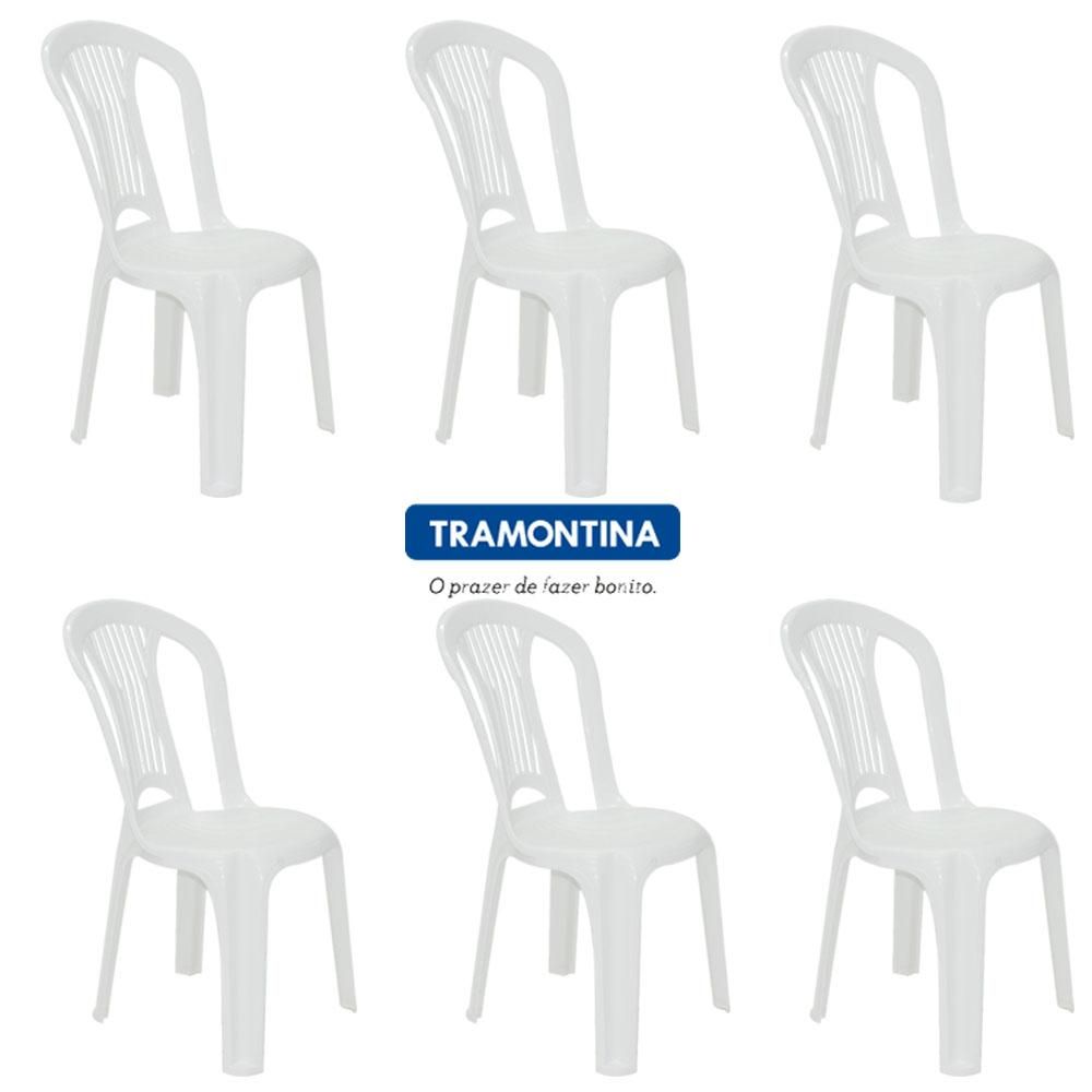 Conjunto de Cadeiras de Plástico Bistrô Tramontina Atlantida 6 Peças Branco