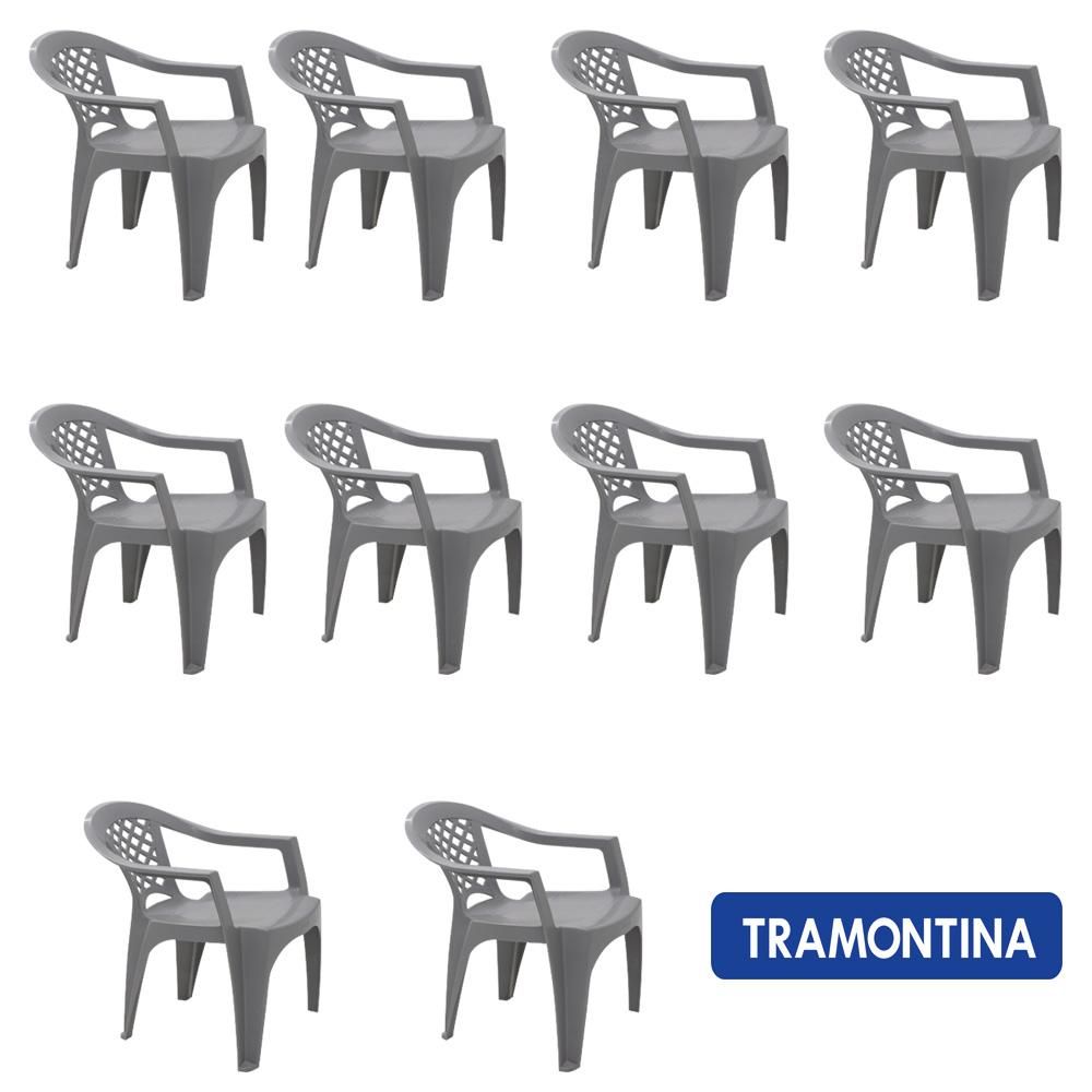 Conjunto de  Cadeiras Tramontina 10 Peças Iguape Cinza 92221210