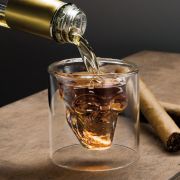 Copo para Whisky de Vidro Caveira 150ml Golden Rio