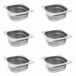 Cuba Gastronomica Sebem GN 1/6x100 MM Prof. Aço Inox Kit 6 Un Sebem