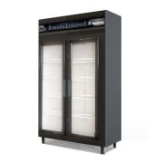 Expositor Geladeira Auto Serviço Refrigerador 2 Portas Ormifrio Preto ASF 127v 220v