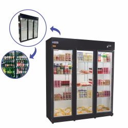 Expositor Vertical 3 Portas Visacooler para Bebidas 1050 Litros Frilux Preto 