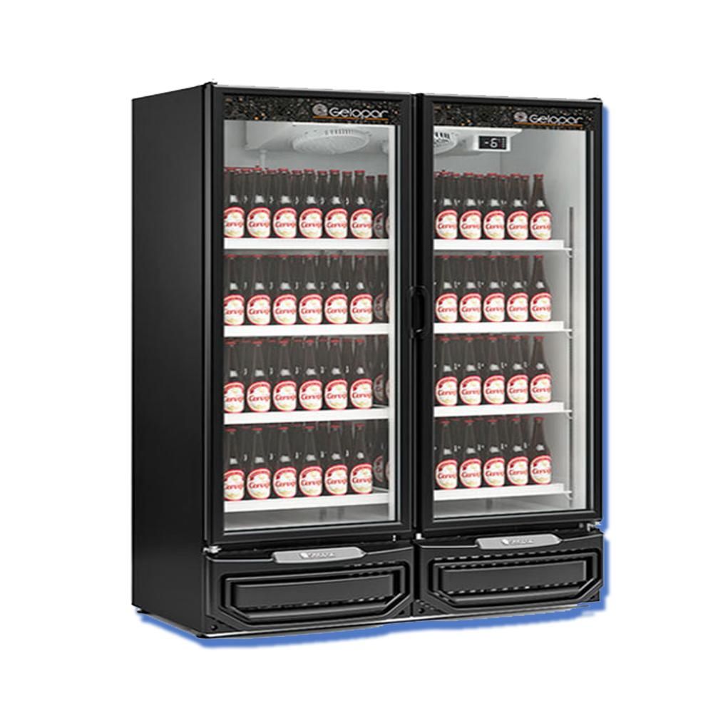 Expositor Vertical Gelopar Conveniencia 2 Portas de Vidro 950 Litros GCBC Carne e Bebidas
