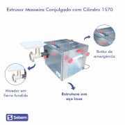 Extrusor Masseira Conjulgado com Cilindro e Bocal para Massa Carne Bigolar 5 kg 1570