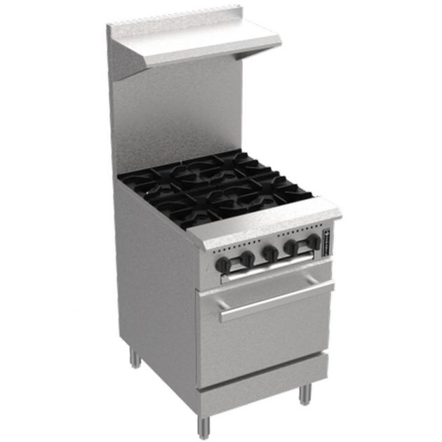 Fogão Industrial com Forno a Gás em Aço Inoxidável 4 Bocas 61 Cm