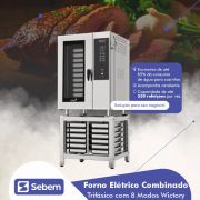 Forno Combinado Industrial com Cavalete Trifásico 220/380v Convecção Profissional Wictory WCAA11