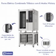 Forno Combinado Industrial com Cavalete Trifásico 220/380v Convecção Profissional Wictory WCAA11