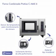 Forno Combinado Pratica 6 Gns C-MAX 6 Lavagem Automática