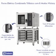 Forno Combinado Wictory 5 GNs Econômico Programável com Suporte Wictory 220 ou 380v