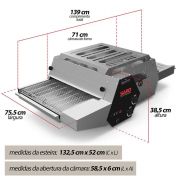Forno de Esteira para Pizza Esfirra Elétrico Compacto 50 cm FE50 -  SARO