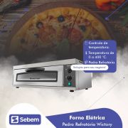 Forno Pizzaiolo Profissional para Pizzaria Pedra Refratáia 80cm  Elétrico Lastro Wictory 220v 