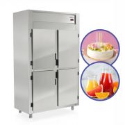 Geladeira Freezer Industrial 4 Portas Inox Gelopar +1 a +7°C GREP-4P