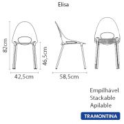 Jogo de Cadeiras de Plástico para Varanda 4 Peças Tramontina Elisa