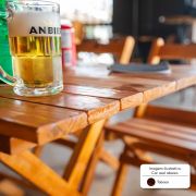 Jogo de Mesa e Cadeira 120x70 com 4 Cadeiras Tabaco para Restaurantes, Bares e Salas de Jantar