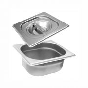 Kit 6 Cubas 1/6x65MM Com Tampa em Inox de  Alta Qualidade Uso Profissional Sebem