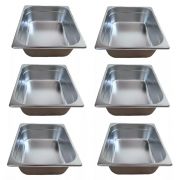 Kit 6 Cubas Gastronômicas GN 1/2X100MM em Inox para Buffet Sebem