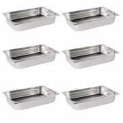 Kit 6 Cubas Gastronômicas Inox para Buffet GN 1/1x100MM  Sebem