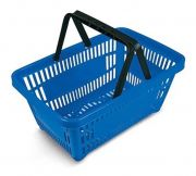 Kit com 10 Cestos para Mercado em Plástico Azul MS13 Commerco