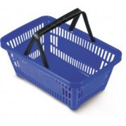 Kit com 10 Cestos para Mercado em Plástico Azul MS13 Commerco