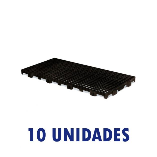 Kit  com 10 Pallet de Plástico M25 Commerco Preto