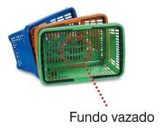 Kit com 5 Cestos para Mercado em Plástico Azul MS13 Commerco