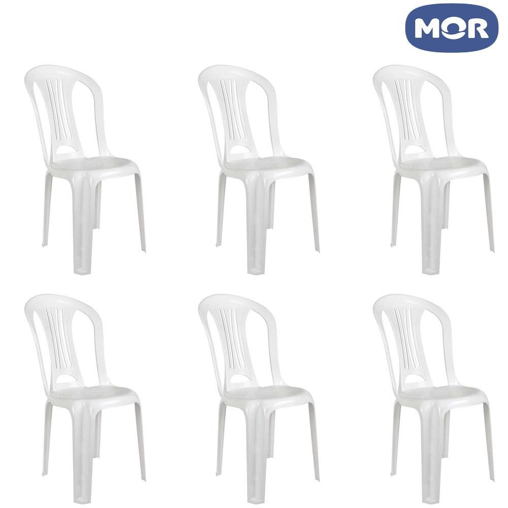 Kit de 6 Cadeiras de Plástico Bistrô MOR