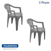Kit de Cadeiras Plásticas Tramontina 2 Peças Iguape com Braços 