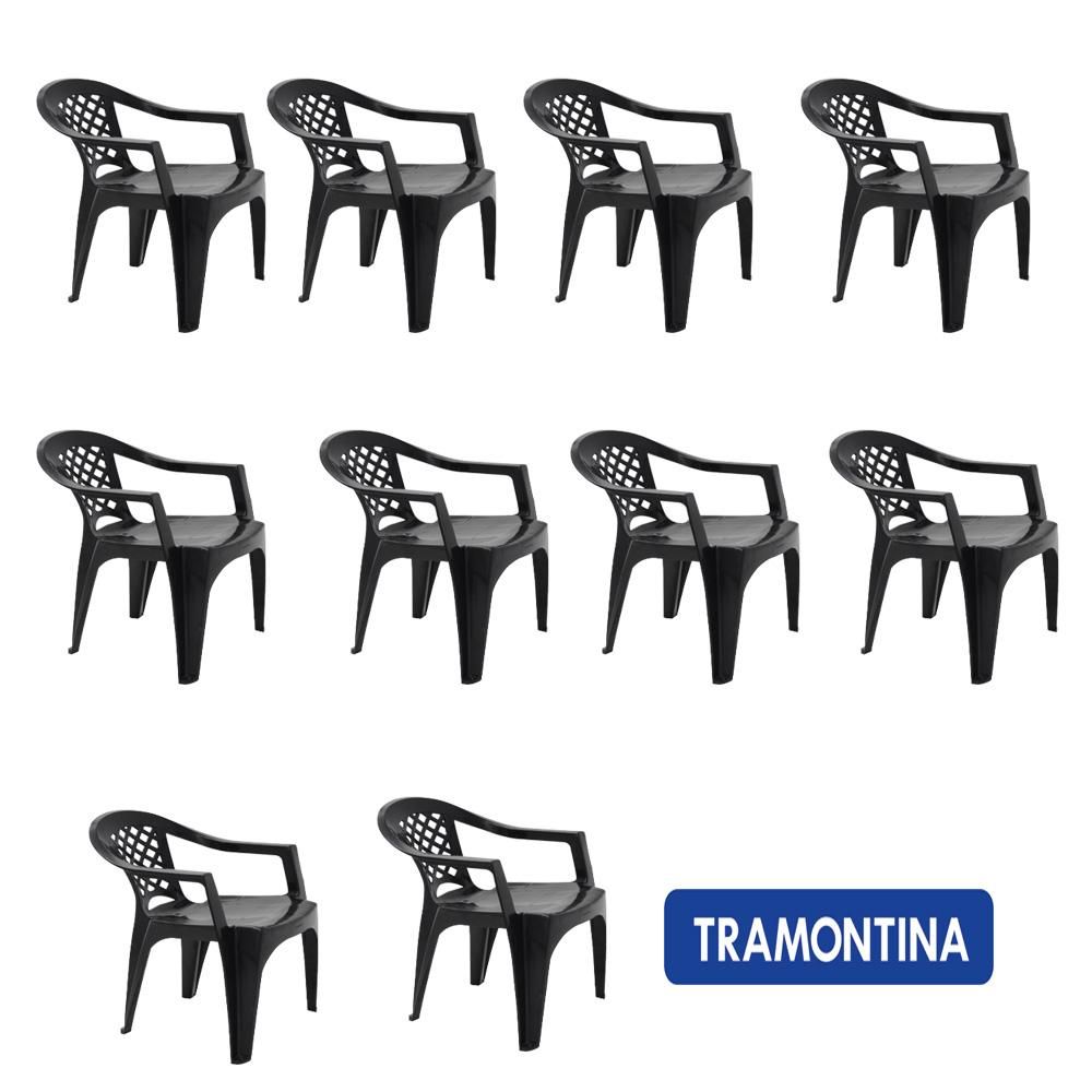 Kit de Cadeiras Tramontina 10 Peças Iguape Preta 92221009