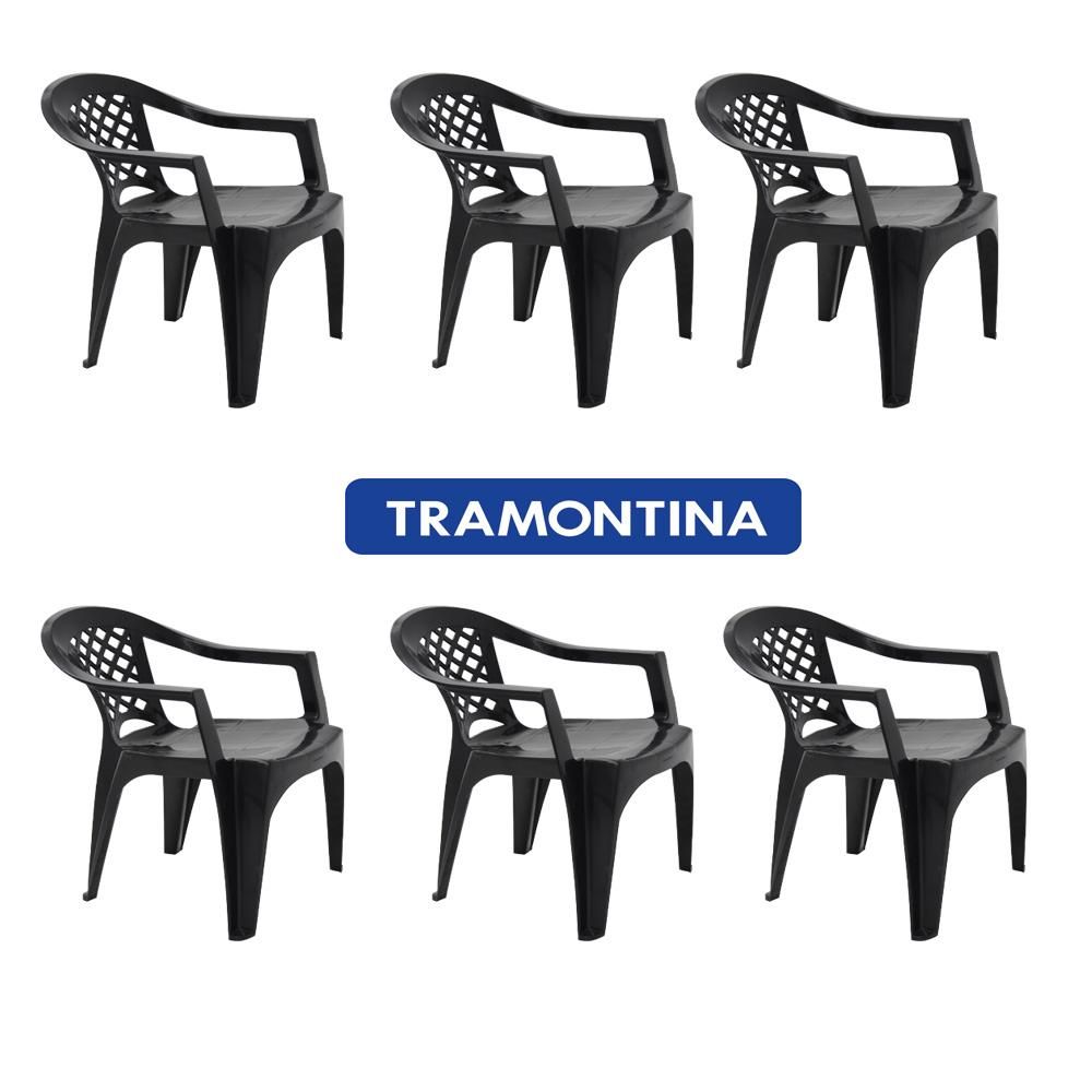 Kit de Cadeiras Tramontina 6 Peças Iguape Preta 92221009