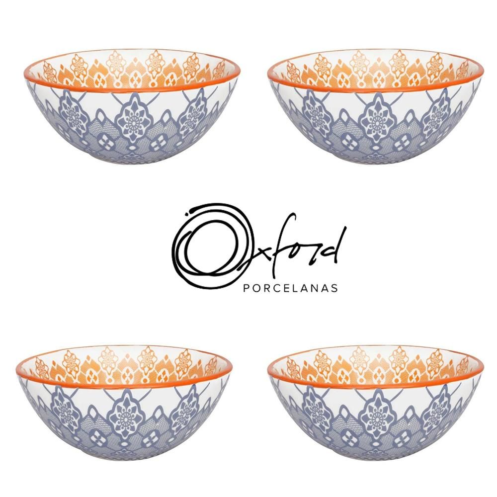 Kit de Tigelas Cerâmicas 600ml 4 Peças Oxford Porcelanas