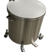 Lixeira em Aço Inox 100 Litros com Pedal e Rodizio Sebem