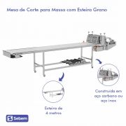 Mesa de Corte Massa Automática Industrial com Esteira 4 metros MC4000 Grano Cortador