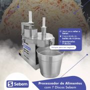 Processador de Alimentos Industrial para Pizza Sebem com 7 Discos