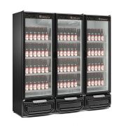 Refrigerador e Expositor Vertical Gelopar 3 Portas para Carne e Cerveja CGBC 1450 Preto 