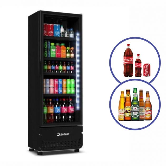 Refrigerador Expositor Bebidas Vertical 410L Porta de Vidro Bivolt