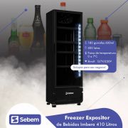 Refrigerador Expositor Bebidas Vertical 410L Porta de Vidro Bivolt