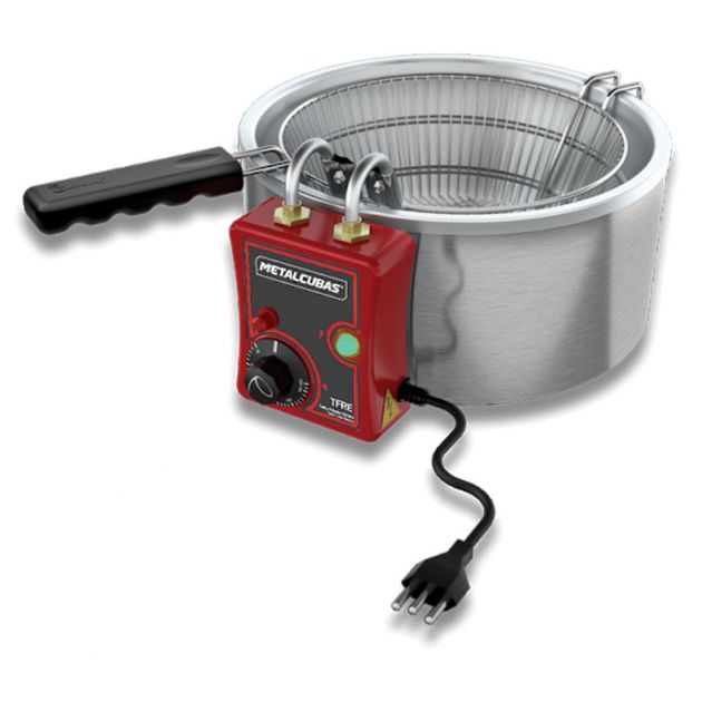 Tacho Redondo para Fritura Pastel Porção Elétrico 3 Litros com Cesto Metalcubas TFRE 3 