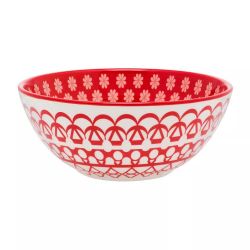 Tigela Cerâmica Vermelha 600 ml Full Renda – Oxford Porcelanas